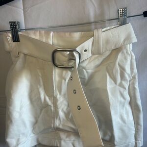 I.AM.GIA White High Waist Belted Skirt